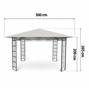 Pavilion gradina, Plonos, 300 x 300 cm, din otel zincat, acoperitoare din PE, Bej, 4934 - Img 5