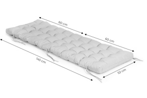 Perna pentru Sezlong de Gradina, Modern Home, 145 x 52 cm, Gri deschis - Img 3