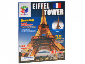 Puzzle 3D Turnul Eiffel Jokomisiada, 35 Piese, Marile Arhitecturi ale Lumii, 3 Ani+ - Img 4