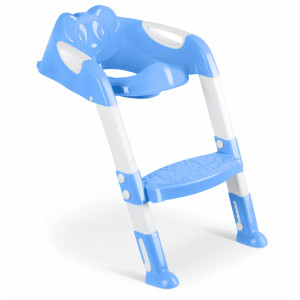Reductor pentru toaleta, 2in1, cu scara detasabila, antiderapant, Ricokids, Albastru