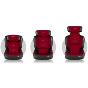Scaun auto transformabil in inaltator pentru copii, inclinare reglabila, 2 grupe de varsta, 4 - 12 ani, 15-36 kg, inaltime 100 - 150 cm, tetiera reglabila, isofix, ECE R129, Nukido, Louis, Negru/Rosu - Img 4