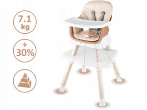 Scaun de hranire transformabil, masa cu scaun, inaltator, Jokomisiada, 6in1, Bej - Img 4