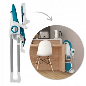 Scaun de masa reglabil, multifunctional, 3in1, pliabil, inaltime reglabila, spatar reglabil, pozitie de somn, tava detasabila, Nukido, Belo, Albastru Inchis - Img 5