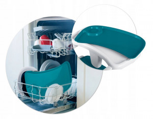 Scaun de masa reglabil, Ricokids, Tulo, spatar rabatabil, tava detasabila, suport pentru picioare, inaltime ajustabila, Albastru - Img 4