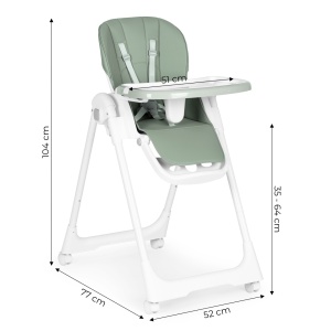 Scaun Pentru Hranire, Ecotoys, Ajustabil, 2 in 1, tava detasabila, suport pentru picioare reglabil, spatar reglabil, Verde - Img 6