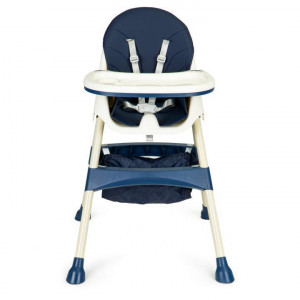 Scaun Pentru Hranire, Ecotoys, stil scandinav, tava reglabila si detasabila, cos depozitare, HC-823 Blue - Img 8