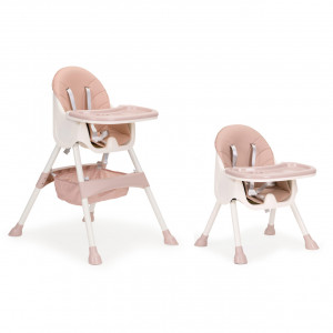 Scaun Pentru Hranire, Ecotoys, stil scandinav, tava reglabila si detasabila, cos depozitare, HC-823, Roz - Img 4