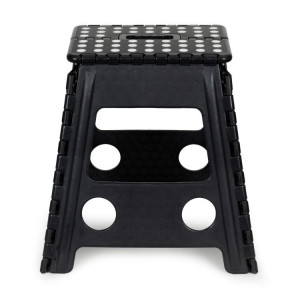 Scaun plabil, taburet din plastic rezistent, sarcina 120 kg, polipropilena, ModernHome, PJJFS004-C, Negru - Img 4