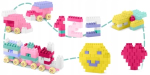 Set 300 de Cuburi de construit, Ricokids, RK-761, Create Your Dream Tower, Roz - Img 4