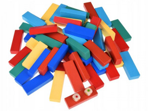 Set educativ de construit, 54 cuburi din lemn, Turn de echilibru, Jokomisiada, Jenga, GR0627 - Img 2