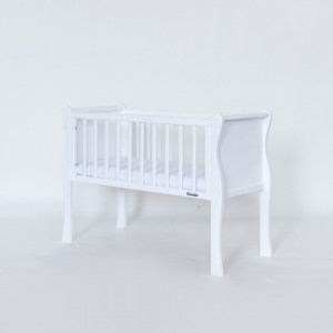 Set Patut copii, 90 x 40 cm, Pin + MDF, Woodies, Noble Crib, Alb + Saltea patut, Mykids, Cocos, Confort II, 90 x 40 x 8 cm - Img 2