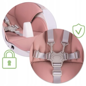 Set - Scaun de masa reglabil, multifunctional, 3in1, pliabil, inaltime reglabila, spatar reglabil, pozitie de somn, tava detasabila, Nukido, Belo, Roz + Bara de jucarii - Img 5
