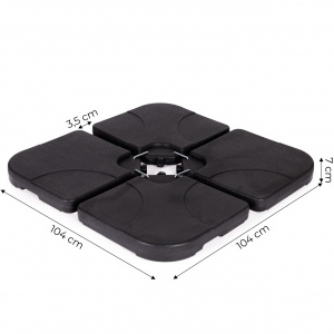 Suport pentru umbrela de gradina cu baza in forma de cruce, capacitate 60 L, conectori metalici, Modern Home, Negru - Img 5