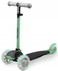 Trotineta de echilibru pentru copii, Ricokids, Loco, cu 3 roti, lumini LED, pliabila, ghidon reglabil, pana la 25 kg, Verde, 765107 - Img 8