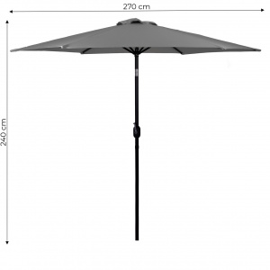 Umbrela Pentru Terasa/Gradina Pliabila, Inclinabila, Diametru 270 cm, Modern Home, Gri - Img 3