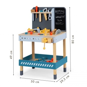 Atelier De Lucru Pentru Copii, 5 unelte din lemn, 42 Accesorii, Ecotoys, ESC-W-033 - Img 7
