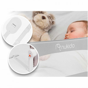 Bariera de siguranta pentru pat, Nukido, Bed Rail, 150 x 66 x 35 cm, Gri, 722300 - Img 3