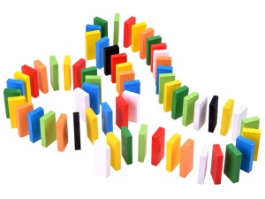 Blocuri DOMINO din lemn, colorate, 300 bucati, ZA3861 - Img 5