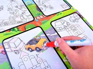 Carte de colorat cu marker, Magic Water Drawinng Book, ZA2957 A - Img 3
