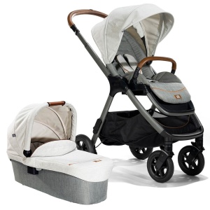 Carucior pentru copii multifunctional 3 in 1 Joie Finiti Signature Oyster/Gray Flannel (Carucior Finiti Oyster+ Landou Ramble XL Oyster+ Scoica i-Snug Gray Flannel) - Img 11