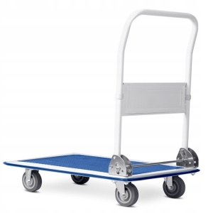 Carucior pentru marfa, Humberg, 90 X 60 X 87 cm, tip platforma, rabatabil, capacitate de incarcare 300 kg, Albastru - Img 3