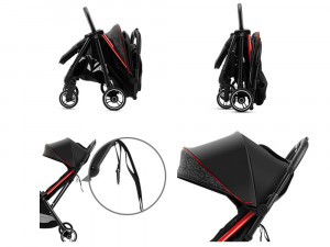 Carucior Sport Pentru Copii, Pliere Rapida, Usor 8 kg, de la 6 luni, Royal Baby 704A, 55 x 51 x 26 cm, Negru/Rosu - Img 7