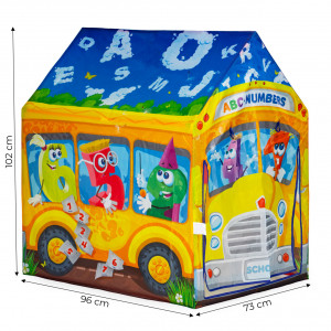 Cort de joaca pliabil, iPlay, Autobuz, pentru copii, motive grafice, 96x73x102 cm - Img 4