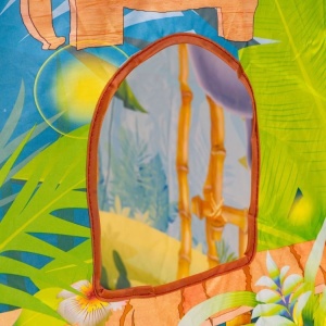 Cort de joaca pliabil, iPlay, Safari, pentru copii, motive grafice, 96x73x102 cm - Img 6