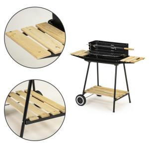 Gratar de gradina pe carbune cu rafturi reglabile si accesoriu pentru frigarui, 84 x 86 x 37 cm, Modern Home - Img 6