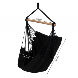 Hamac Brazilian De Gradina Tip Scaun, 115 x 95 cm, Sarcina Max 150kg, Pentru Casa si Gradina, Modern Home, Negru - Img 2