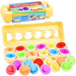 Joc educatic de asociere, Matching Eggs, 12 buc, Multicolor, ZA3810 - Img 1