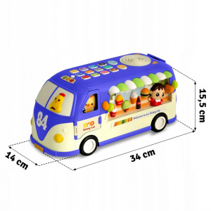 Jucarie educativa Autobuz RK-741 Ricokids, sprijina dezvoltarea abilitatilor motorii si invatarea, 34 x 14 x 15,5 cm, Albastru - Img 5