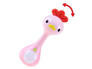 Jucarie zornaitoare pentru copii, cu sunete si lumini, din plastic/silicon, Hola, Gaina, Z03087 E - Img 2
