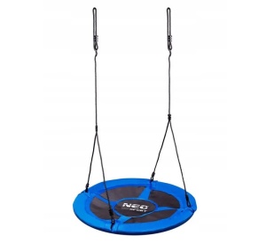Leagan cuib de barza, pana la 150 kg, Neo-Sport, Swingo, 105 cm, Albastru - Img 8