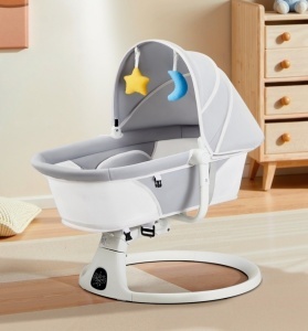 Leagan Electric Inteligent 360°, Multifunctional, Craft, 2 in 1, Cradle Swing, C2-016, Gri - Img 5