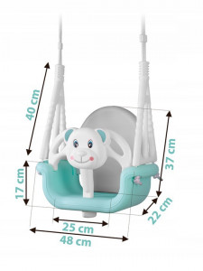 Leagan modular pentru copii, pentru interior - exterior, Ricokids, 3in1, greutate maxima 30 kg, 1 - 7 ani, Turcoaz - Img 4