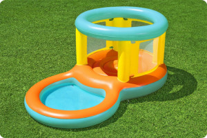 Loc de joaca gonflabil pentru copii, cu piscina, Jumptopia Bouncer, Bestway, 239 x 142 x 102 cm - Img 4