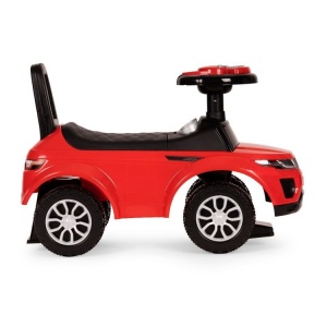 Masinuta Ride-On pentru copii, Land Rover, cu melodii si clanxon, spatar de protectie si volan multimedia, rosie - Img 2