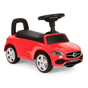 Masinuta Ride-On Pentru Copii, Mercedes Benz C-Class, Cu Melodii Si Clanxon, Spatar De Protectie Si Volan Multimedia, Rosie
