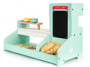 Mini Bucatarie din lemn, cafenea, cofetarie, Ecotoys, 42,5 x 28 x 20 cm, joc de rol, dezvolta imaginatia si abilitatile manuale, diverse accesorii - Img 3
