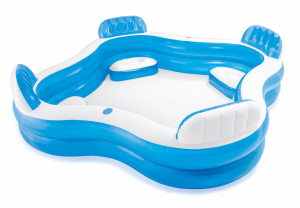 Piscina Gonflabila Intex cu 4 Scaune cu Spatar si Suport Bauturi, Capacitate 990L - Img 1