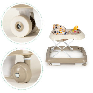 Premergator interactiv pentru copii, Ecotoys, 2 in 1, impingator educativ, Beige - Img 2