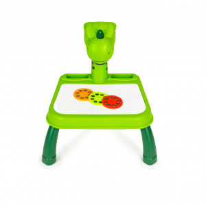 Proiector Pentru Desen Copii, 24 de imagini, 3 discuri tematuce, 12 markere, Multistore, Dinozaur, Verde - Img 5