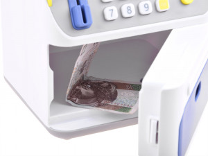 Pusculita tip Bancomat, pentru depuneri si retrageri, cu senzor de miscare, Jokomisiada, Albastra - Img 6