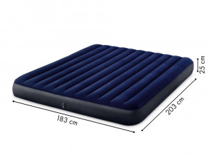 Saltea pneumatica pentru doua persoane, Intex, 64755, 203 x 183 x 25 cm, Catifiea, Albastra - Img 4