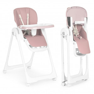 Scaun Pentru Hranire, Ecotoys, Ajustabil, 2 in 1, tava detasabila, suport pentru picioare reglabil, spatar reglabil, Roz - Img 5