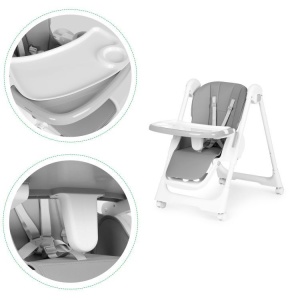 Scaun Pentru Hranire, Ecotoys, Ajustabil, 2 in 1, tava detasabila, suport pentru picioare reglabil, spatar reglabil, Dark Grey - Img 4
