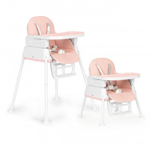 Scaun Pentru Hranire, Ecotoys, Transformabil, 3 in 1, tava detasabila, suport pentru picioare, Roz - Img 2