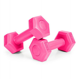 Set 2 Greutati pentru exercitii fizice, gantere hexagonale, ModernHome, 2 x 0,5 kg, 16 x 6,5 cm, Roz - Img 4