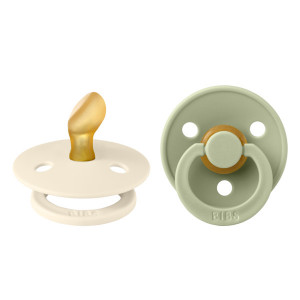 Set 2 suzete pentru bebelusi, BIBS, Colour Latex, tetina anatomica, 0 luni+, Ivory / Sage